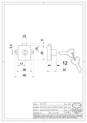 Serratura per Casellario Postale - IBFM