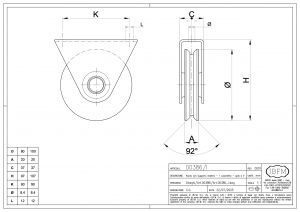 Ruota con Supporto Esterno - 1 Cuscinetto - Gola V - INOX - IBFM