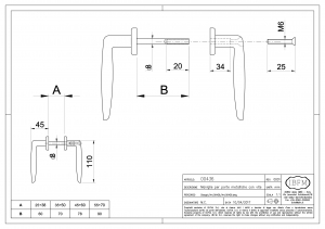 Maniglia per porta metallica - Cromata - IBFM