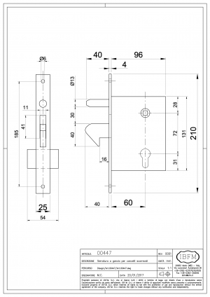 Serratura a Gancio per Cancelli Scorrevoli - IBFM