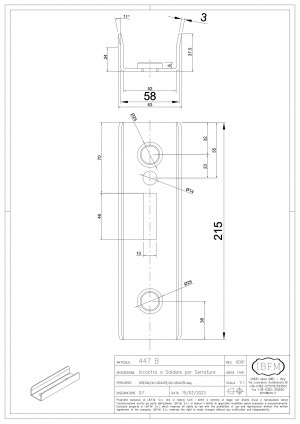 Incontro per serratura a gancio tipo Art. 447  - IBFM