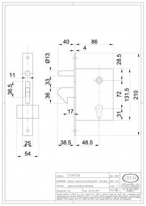 Hook Lock for Sliding Gates - Medium Type - IBFM