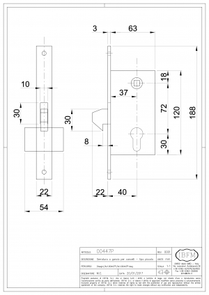 Serrure pour Portail Coulissant - Type Petit - IBFM