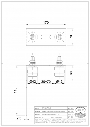 Piastre di Guida Regolabili a 2 Rulli - IBFM
