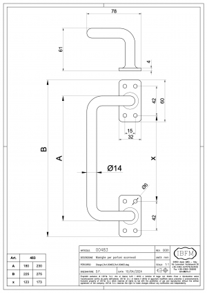 Maniglia per Portone - Tipo Piegato - IBFM