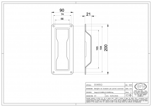 Maniglia da incassare per Portoni Scorrevoli - Tipo Grande - IBFM