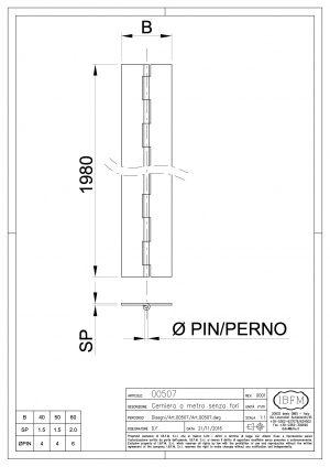 Cerniera a  Metro da Saldare - IBFM