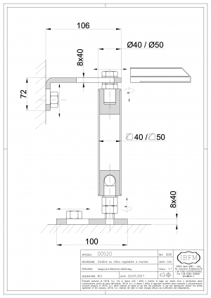 Adjustable 3D Hinge on Ball To Be Screwed - IBFM
