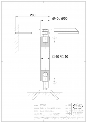 Adjustable Hinge on Ball To Be Walled - IBFM