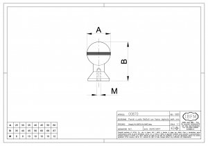 Brass Knob Threaded with Stripe - IBFM