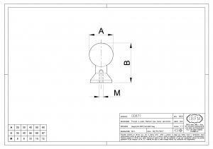 Brass Knob Threaded Smooth Type  Lackered - IBFM