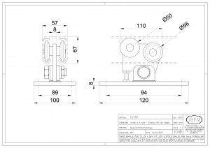 Trolley 4 bearings for Cantilever gate - IBFM