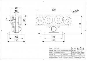 Trolley 8 bearings for Heavy Cantilever gate - IBFM