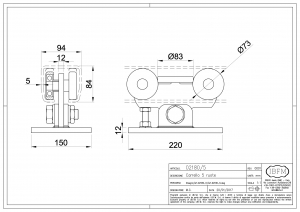Trolley 5 bearings for Cantilever gate - IBFM