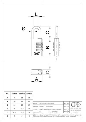 Lucchetto a Combinazione - IBFM