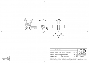 CILINDRO OVALE OTTONE LUCIDO C/CAMMA UNIV, - IBFM