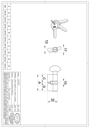 Cilindro Sagomato in Ottone Satinato con Pomolo - IBFM