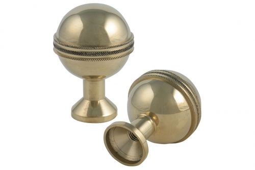 IBFM | Brass Knob Threaded with Stripe - IBFM